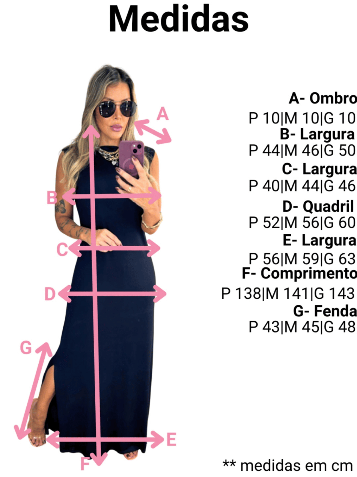 vestido longo regata com fenda b&aacute;sico